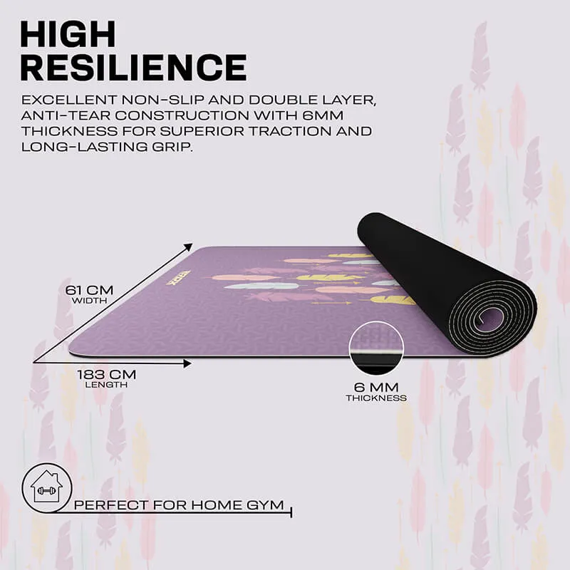 RDX D6 tappetino yoga gomma 6mm viola