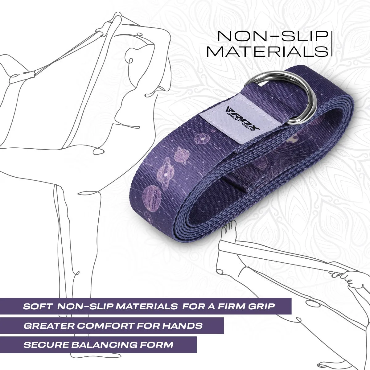 RDX F19 Cinghia Yoga Cotone Viola Fibbia D 8ft
