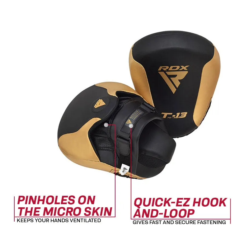 RDX T13 Focus Pad Pugilato Nero Oro Resistente