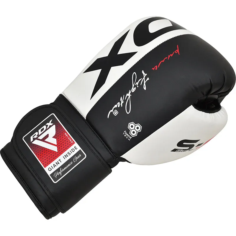 RDX S4 guanti boxe sparring pelle neri 10-16oz