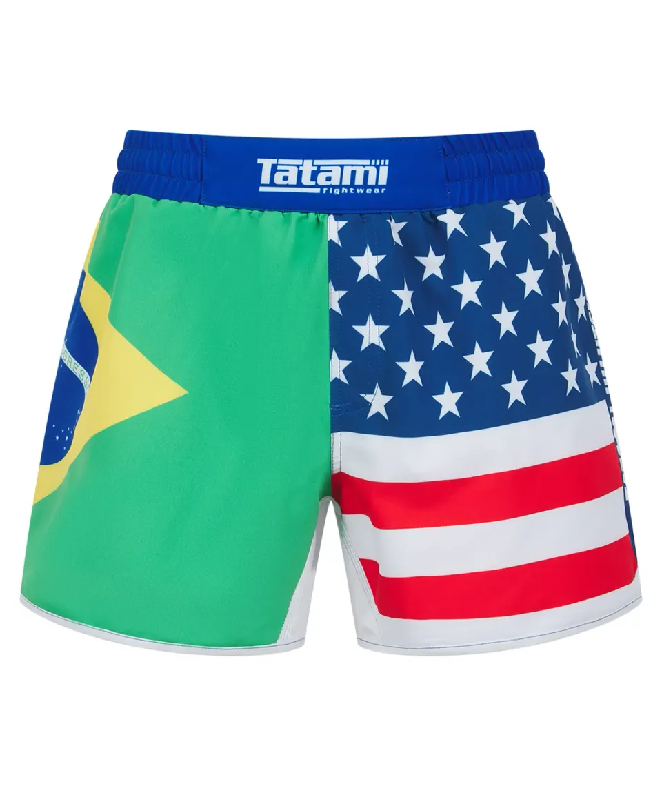 Tatami Vagner Rocha ADCC Shorts Grappling Blu Taglio Alto