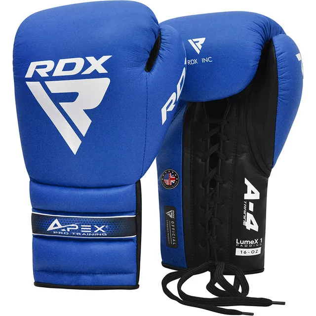 RDX Apex A4 Guanti Boxe Lacci Sparring Pro
