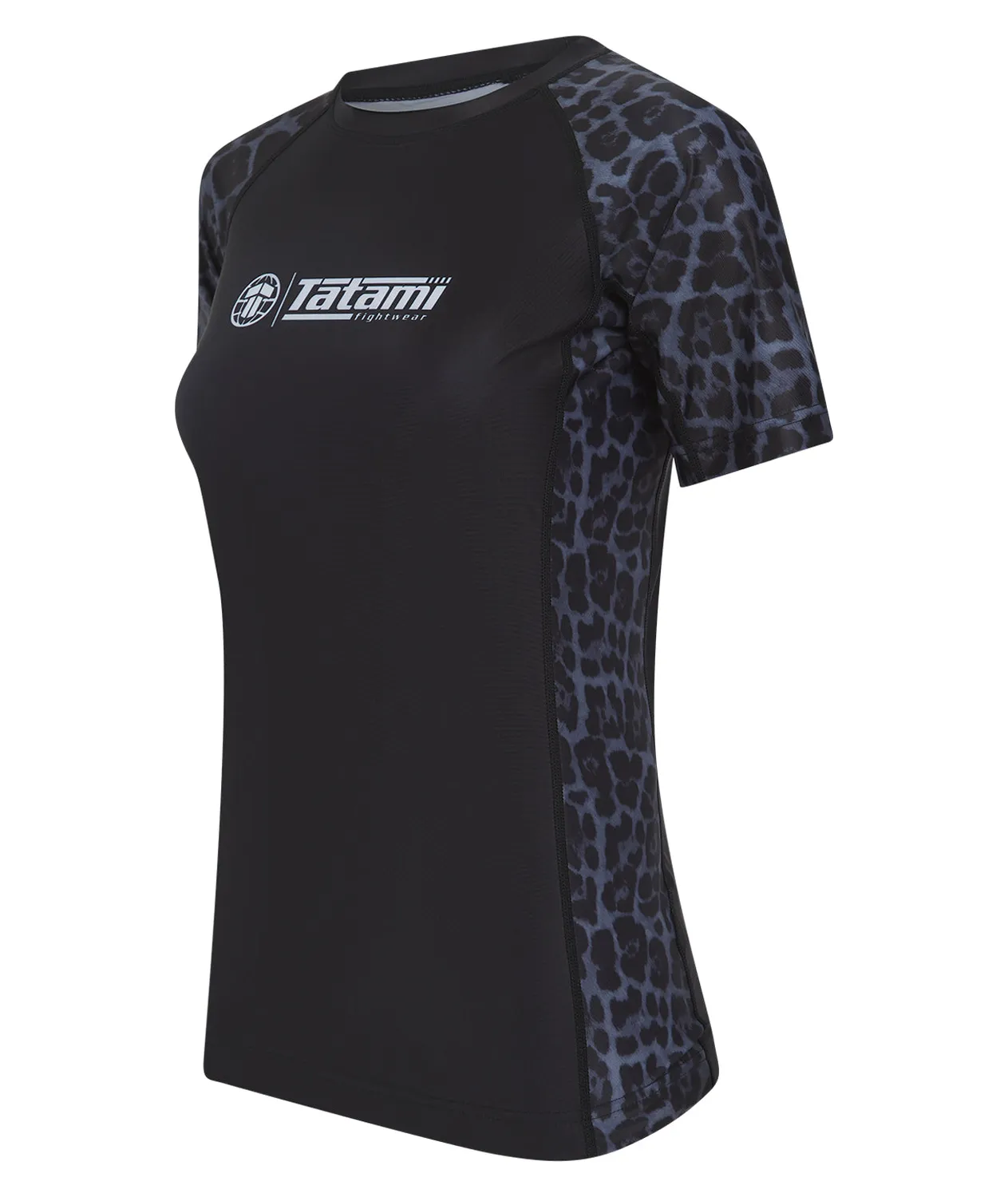 Tatami Fightwear Recharged Grey Leopard rash guard donna manica corta