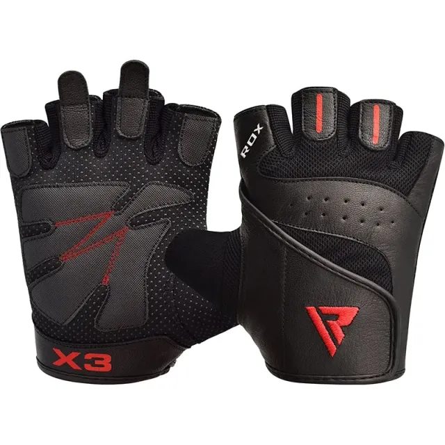 RDX S2 guanti palestra pelle con polsiera