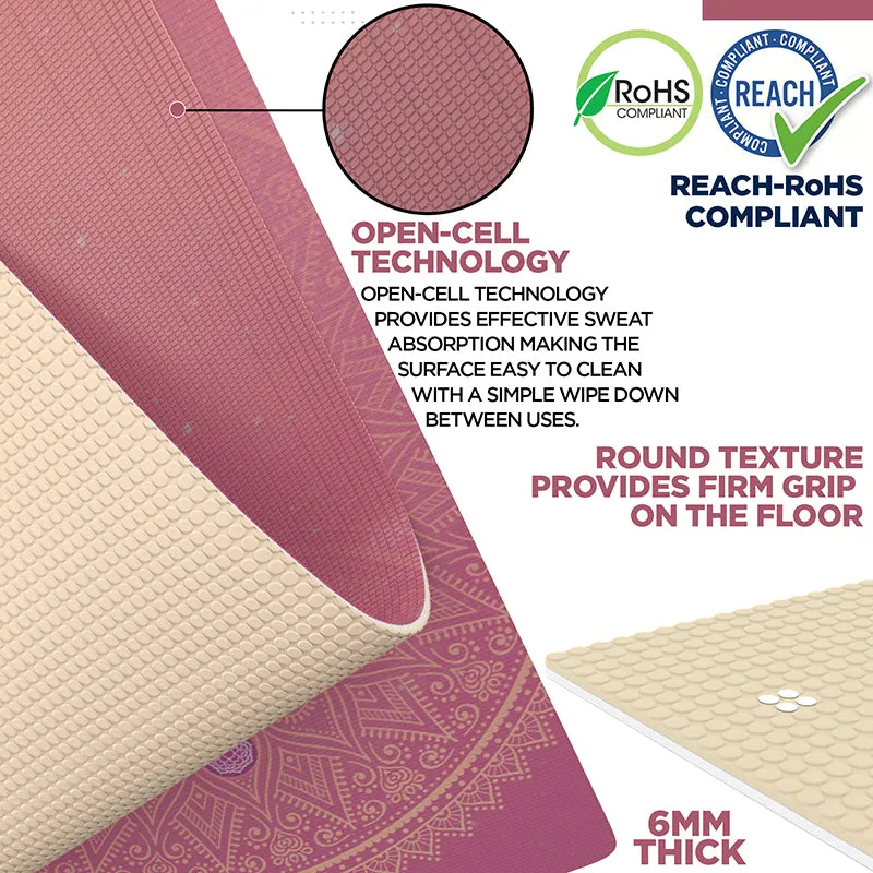 RDX D3 Iris tappetino yoga PVC 6mm bordeaux