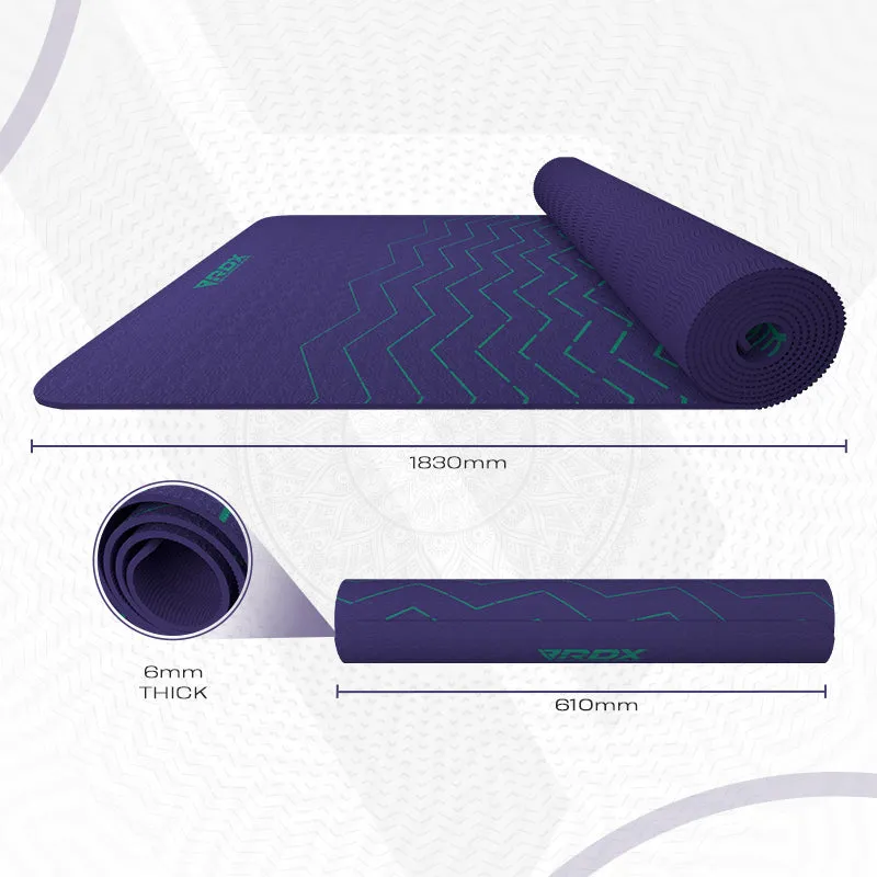RDX D8 tappetino yoga TPE 6mm viola 183x61