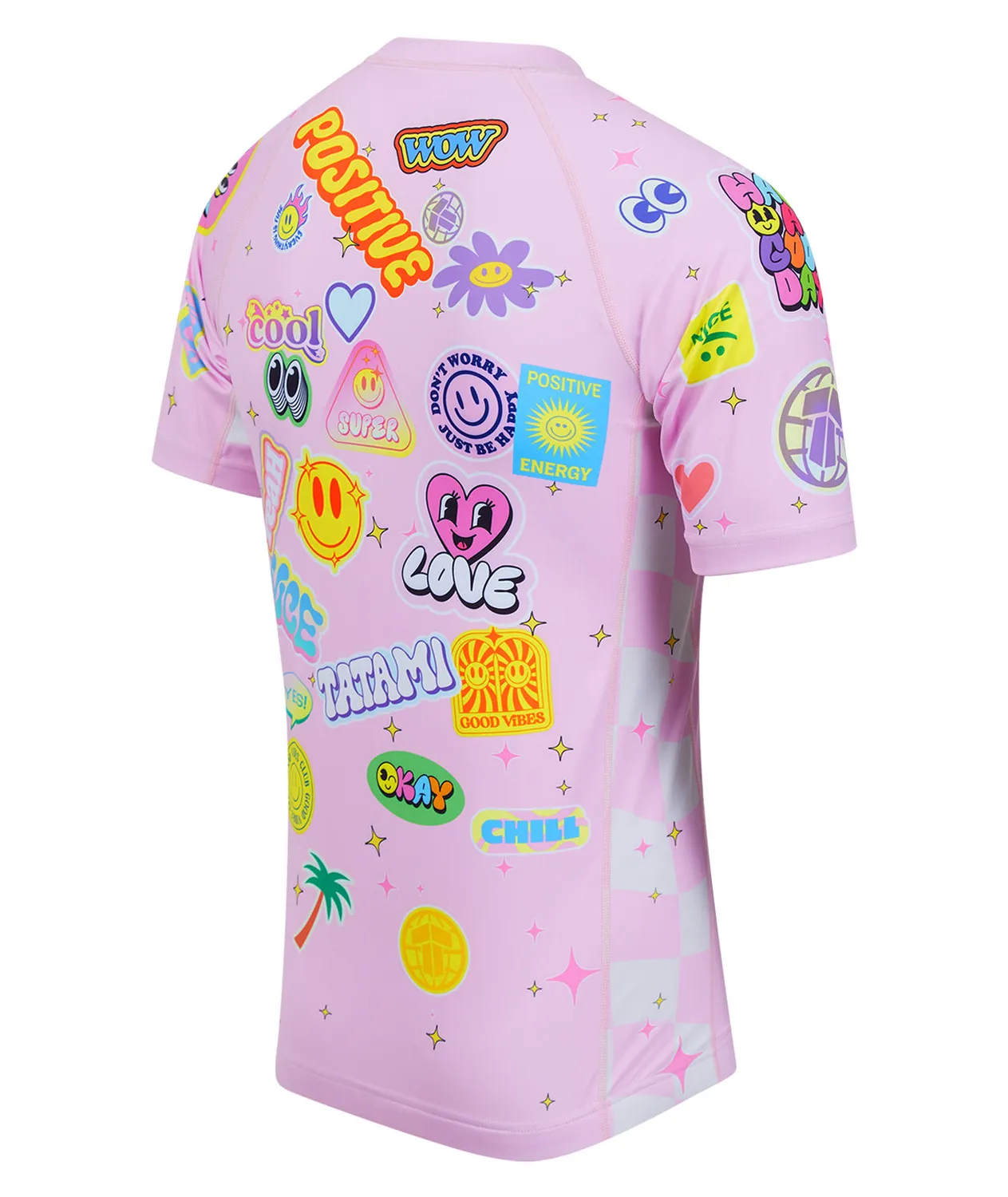 Tatami Sticker Bomb rash guard rosa manica corta