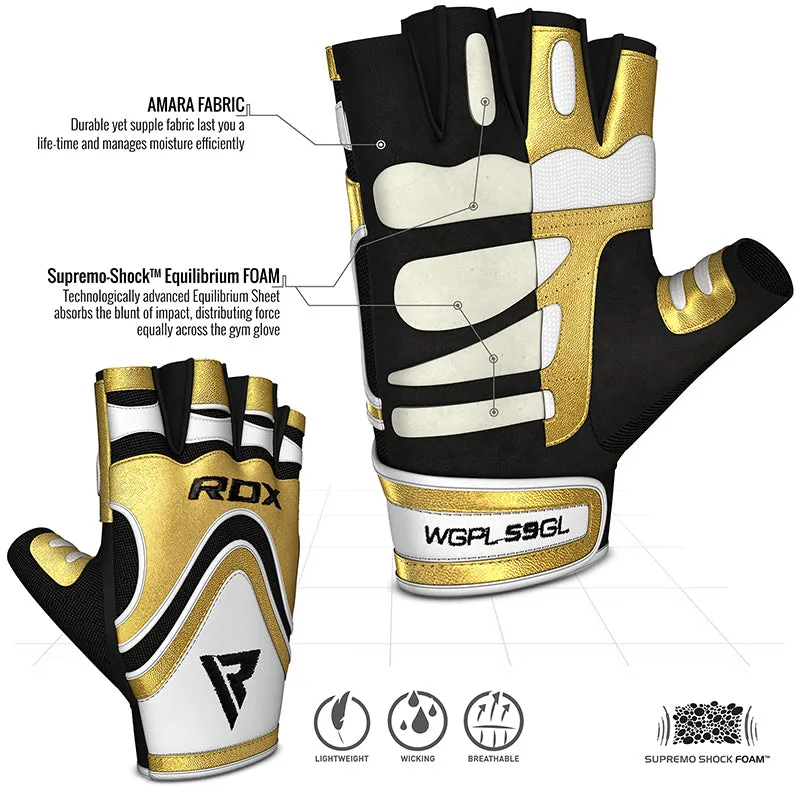 RDX S9 Guanti Palestra Pelle Nabuk Taglia L Antiscivolo