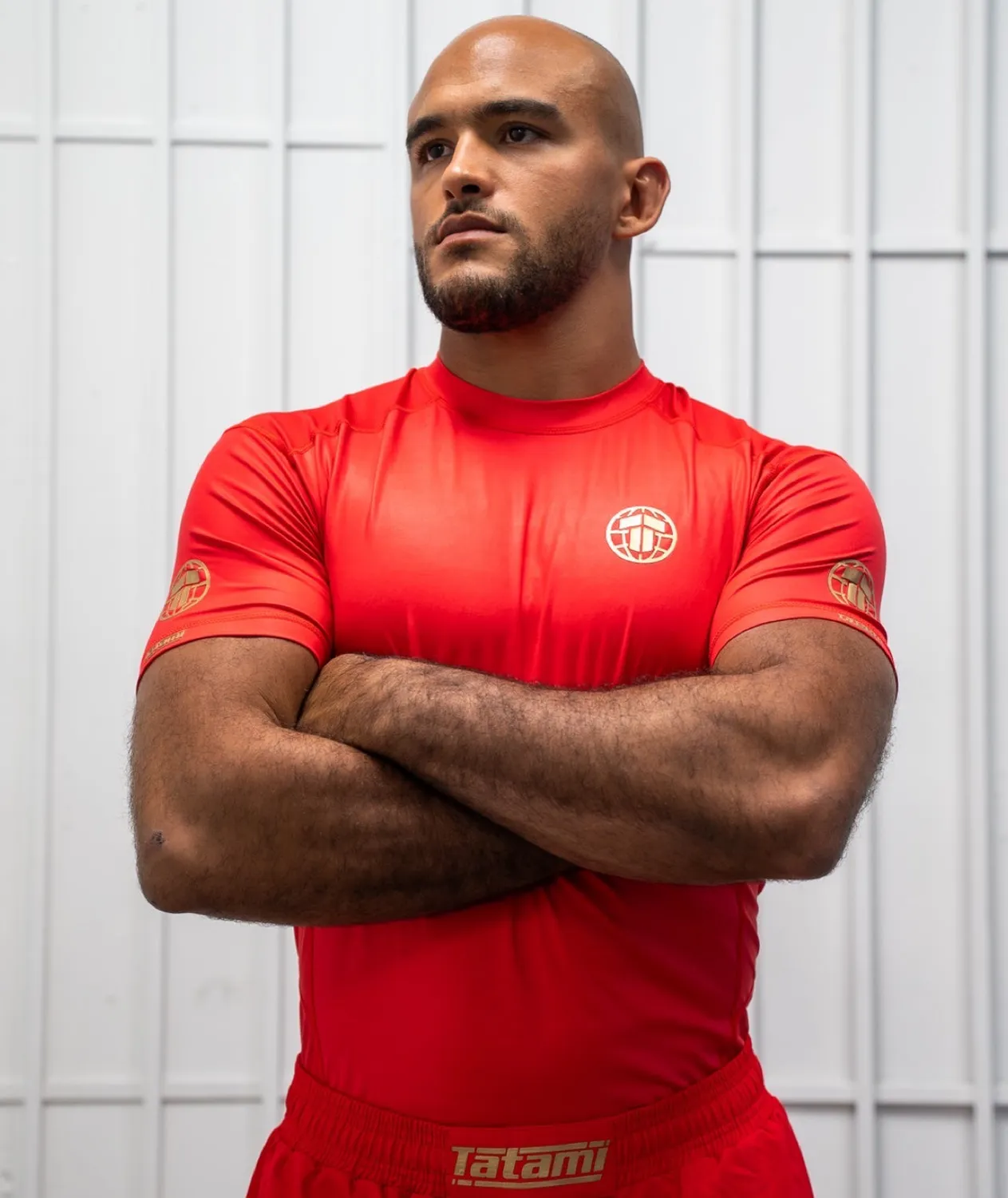 Tatami Pro Rash Guard Uomo Rossa Manica Corta Elasticizzata