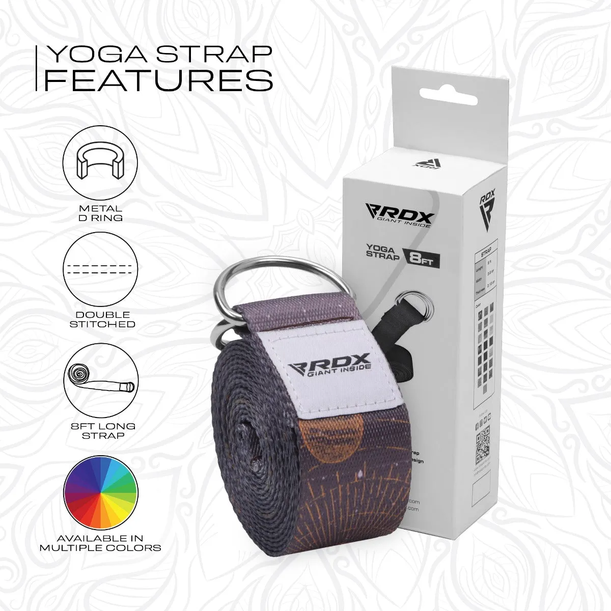 RDX F4 cinghia yoga cotone multicolore antiscivolo