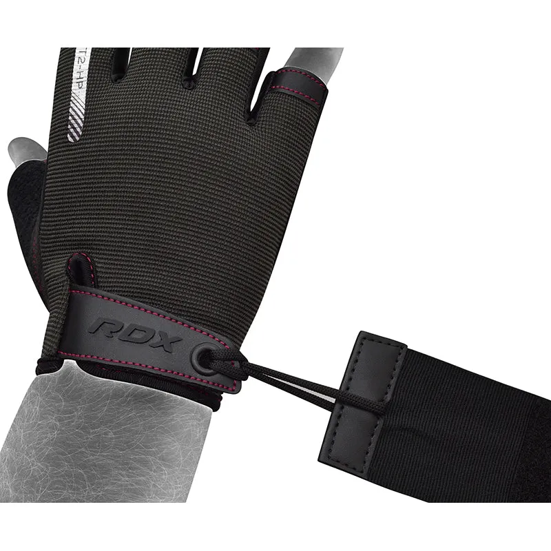 RDX T2 guanti palestra mezze dita con polsiera