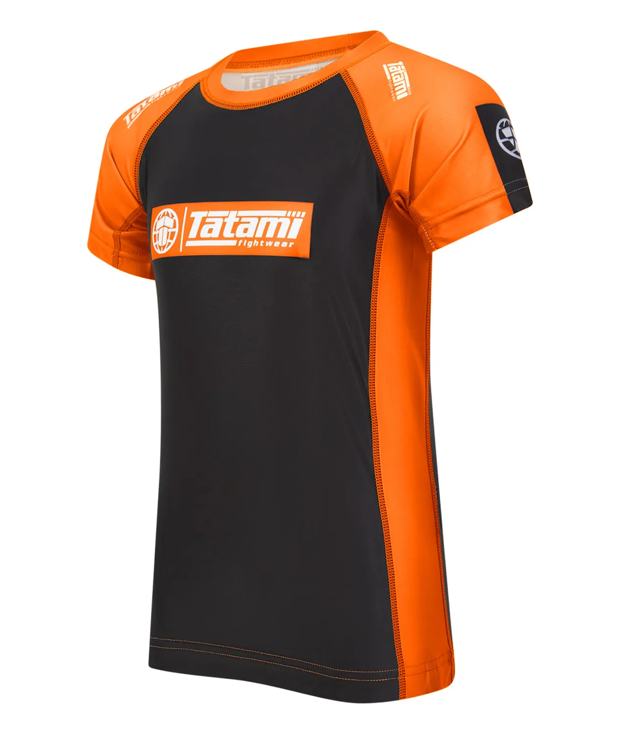 Tatami Fightwear IBJJF Ranked rash guard bimbo arancione corta