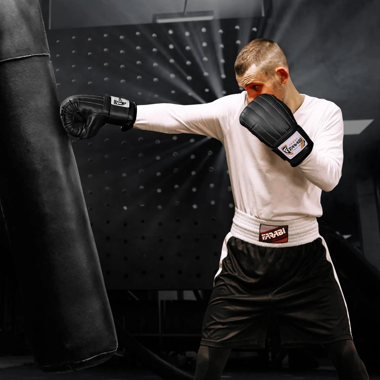 Farabi Guanti da Sacco Boxe Pelle Sintetica Assorbimento Urti