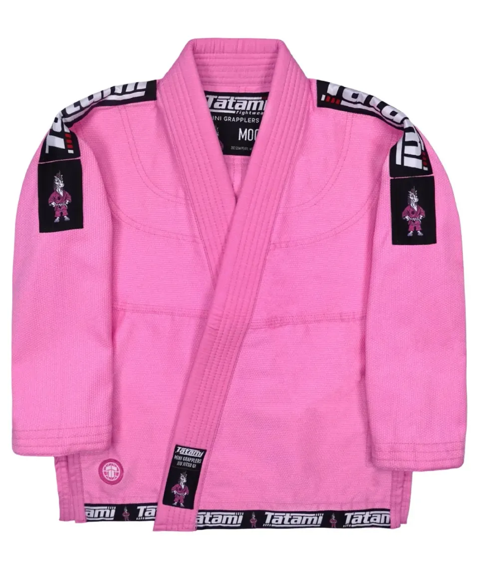Tatami Mini Grapplers Pink kimono BJJ bimbo con cintura