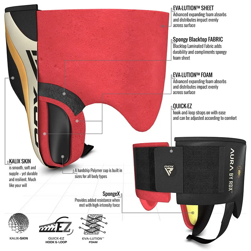 RDX T17 Aura Conchiglia Guardia Inguinale Dorata Protezione
