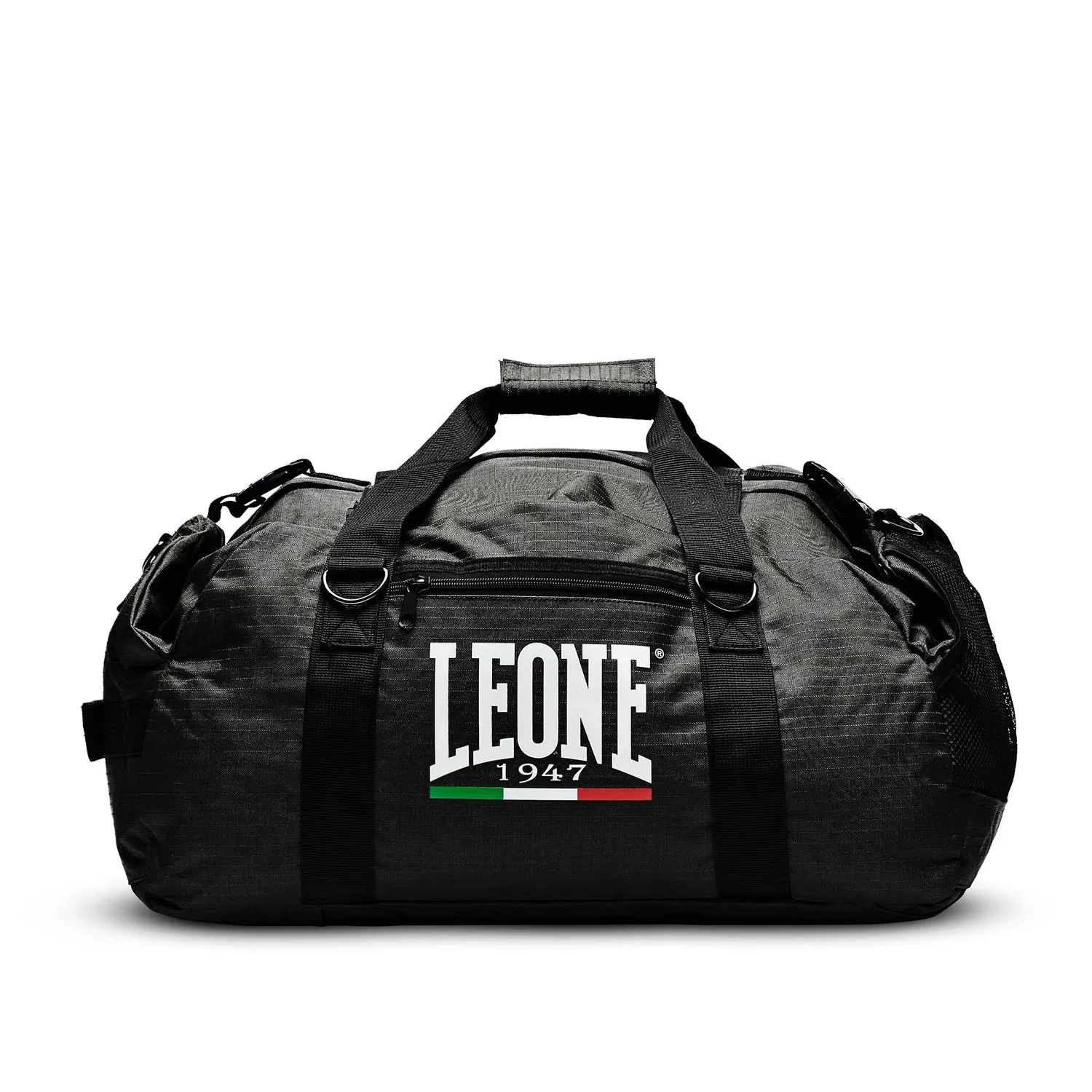 Leone1947 borsone sportivo nero 70 litri antistrappo zaino