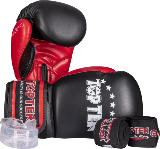 TOP TEN Signet Starter Kit guanti boxe pelle