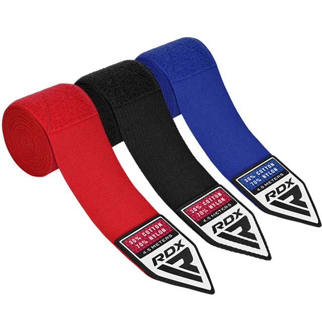 RDX RB Bendaggi Boxe 4,5m Set 3 Paia Neri Cotone