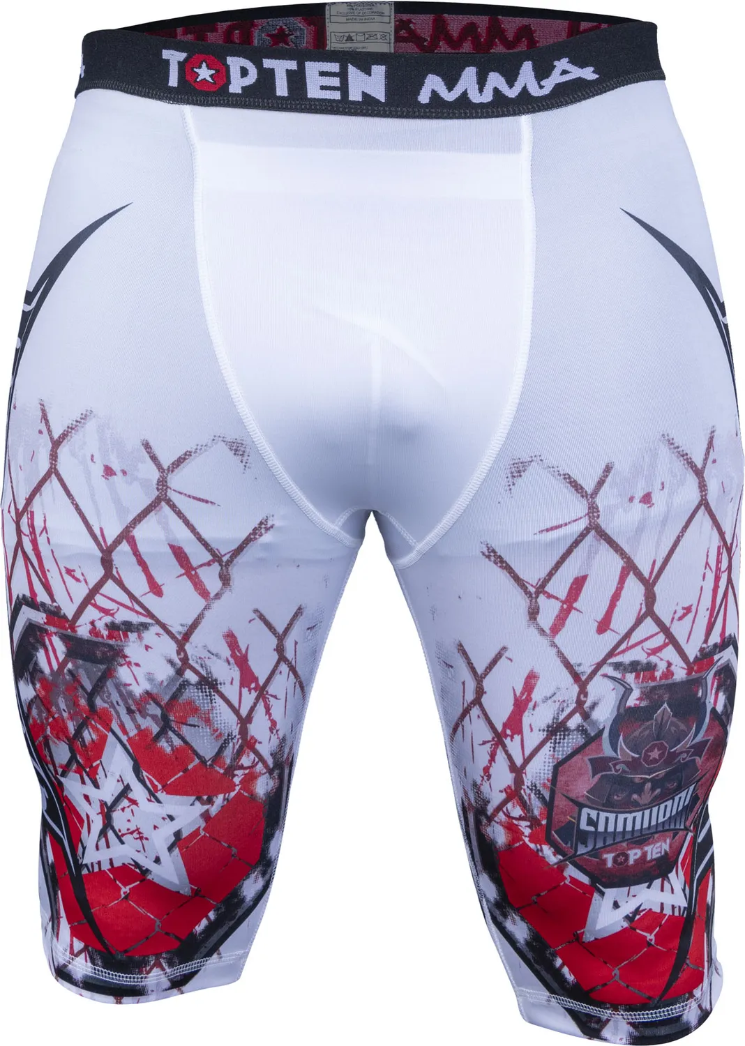 TOP TEN Samurai I shorts MMA elasticizzati neri