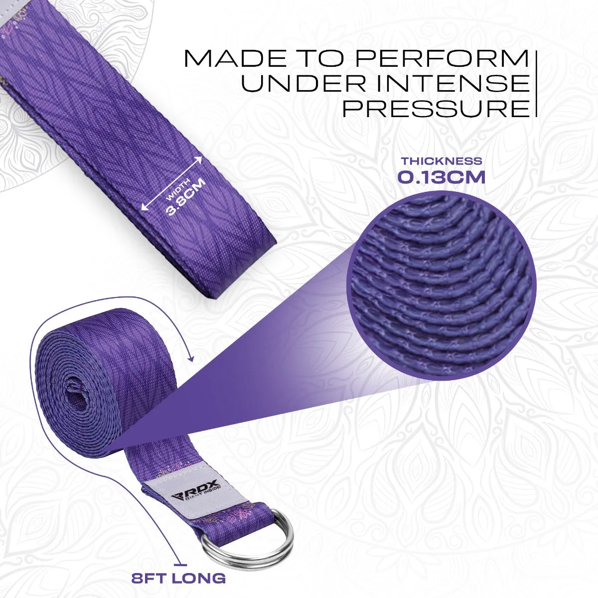 RDX F7 cinghia yoga cotone viola antiscivolo