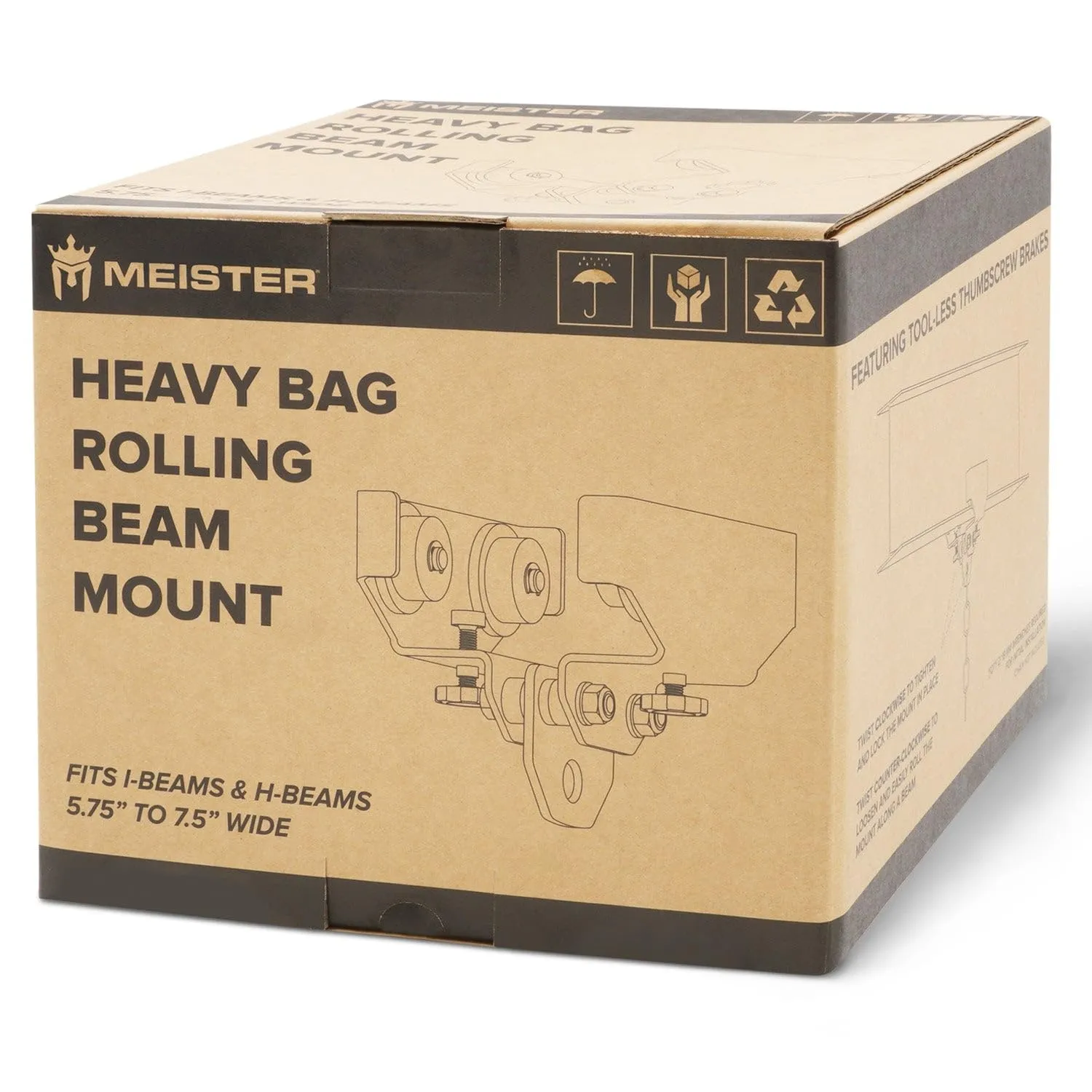 Meister Rolling Beam Mount supporto sacco boxe 4"-5.7" nero