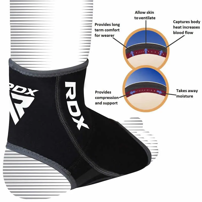 RDX A2 Cavigliera Neoprene Grigia Supporto Termico