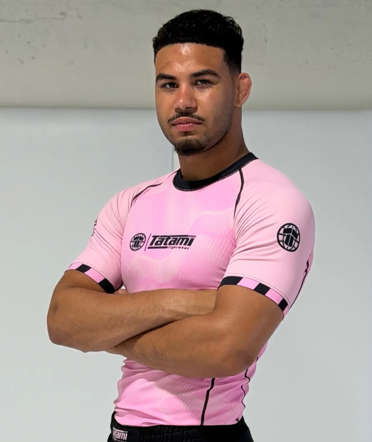Tatami Nomad Pink Black rash guard riciclato manica corta