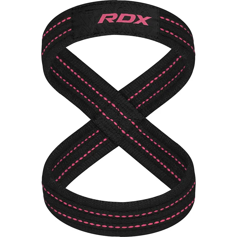 RDX Figure 8 fasce sollevamento pesi cotone taglia M rosse