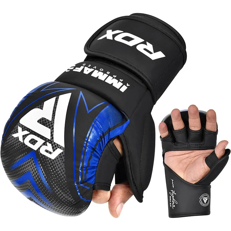 RDX Shooter IMMAF Guanti MMA Grappling Blu approvati