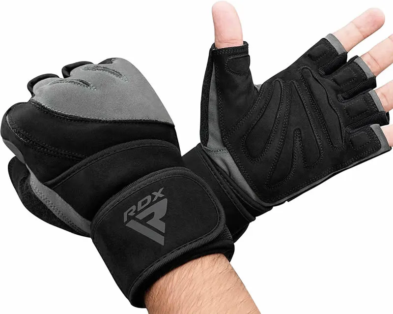 RDX L4 Guanti Palestra Dita Aperte sollevamento imbottiti