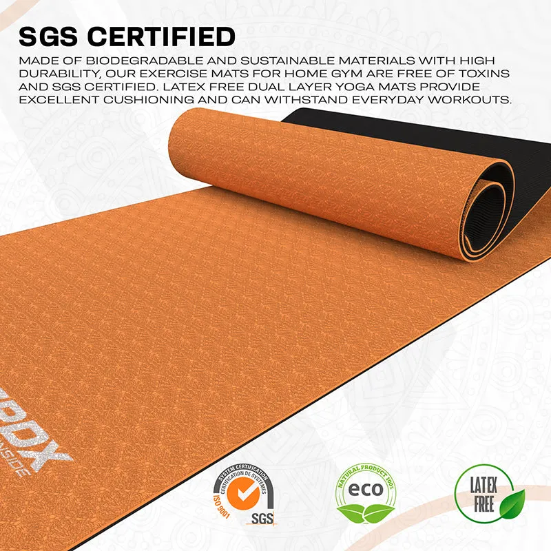 RDX MB tappetino yoga TPE 6mm arancione 183x61