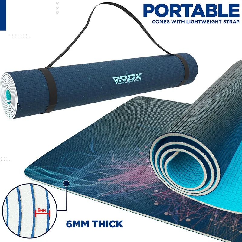 RDX D10 Iris tappetino yoga PVC 6mm blu