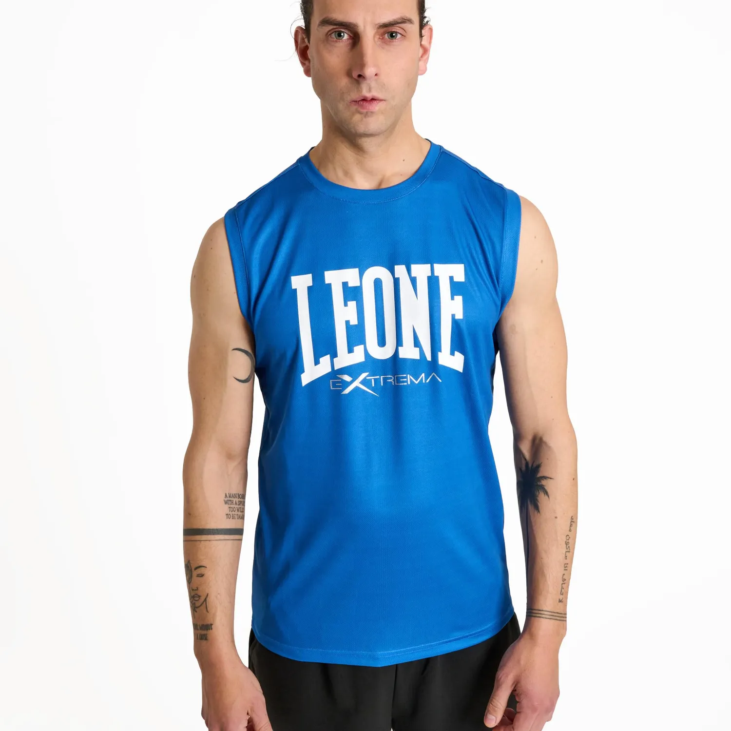 Leone 1947 Logo canotta sportiva uomo blu L traspirante