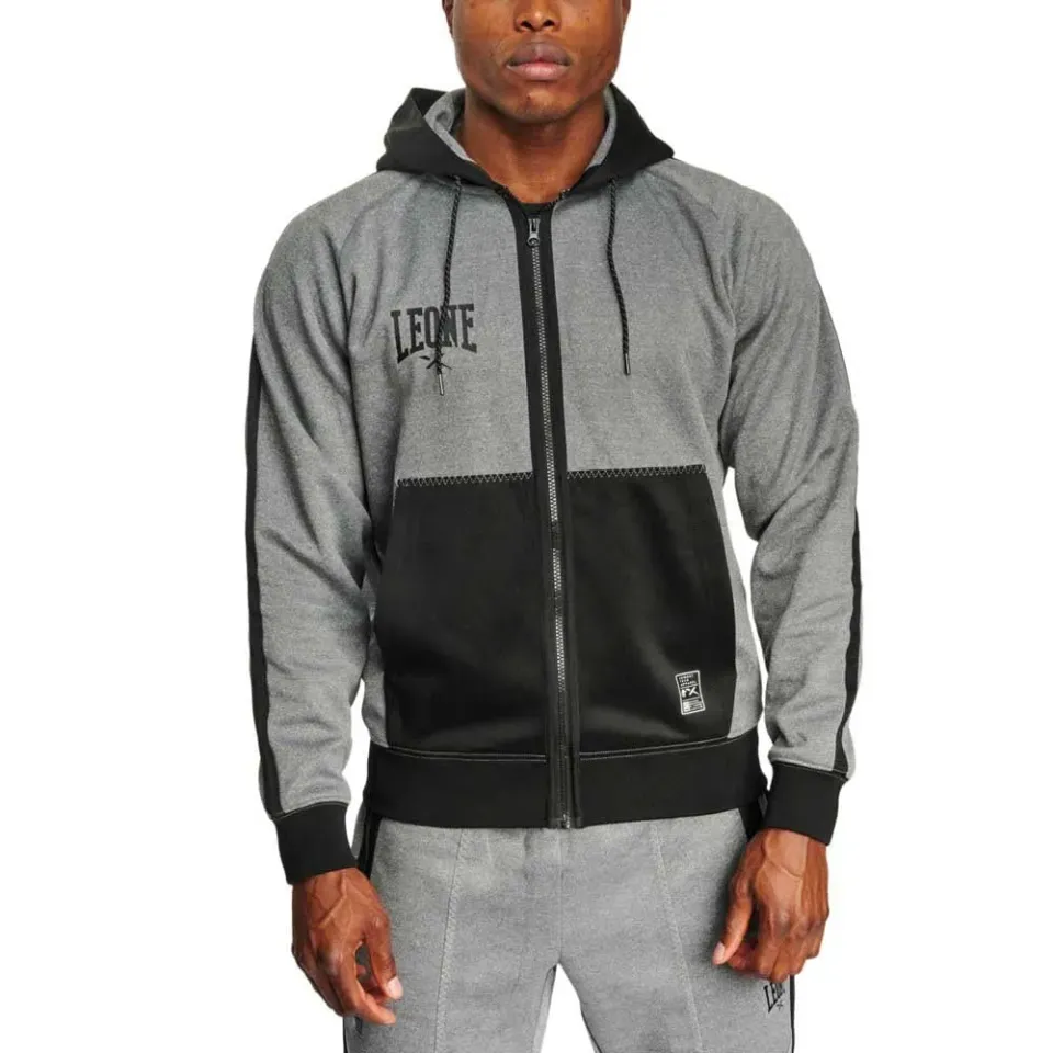 Leone1947 Melange felpa uomo taglia M con cappuccio zip