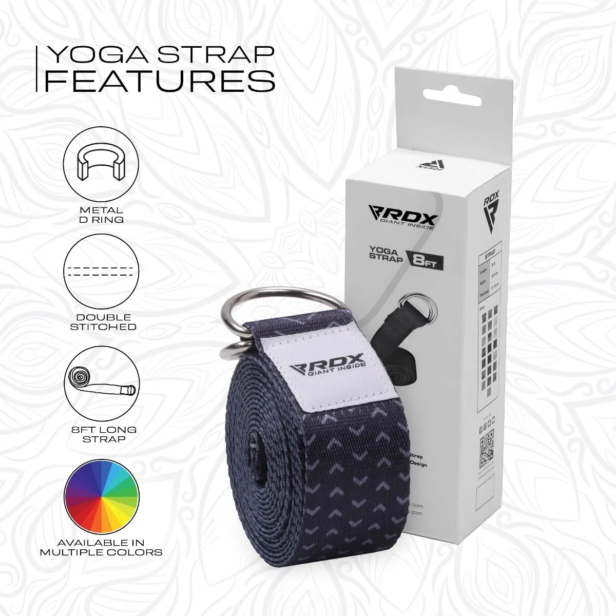 RDX F15 cinghia yoga cotone viola 8FT allungamento