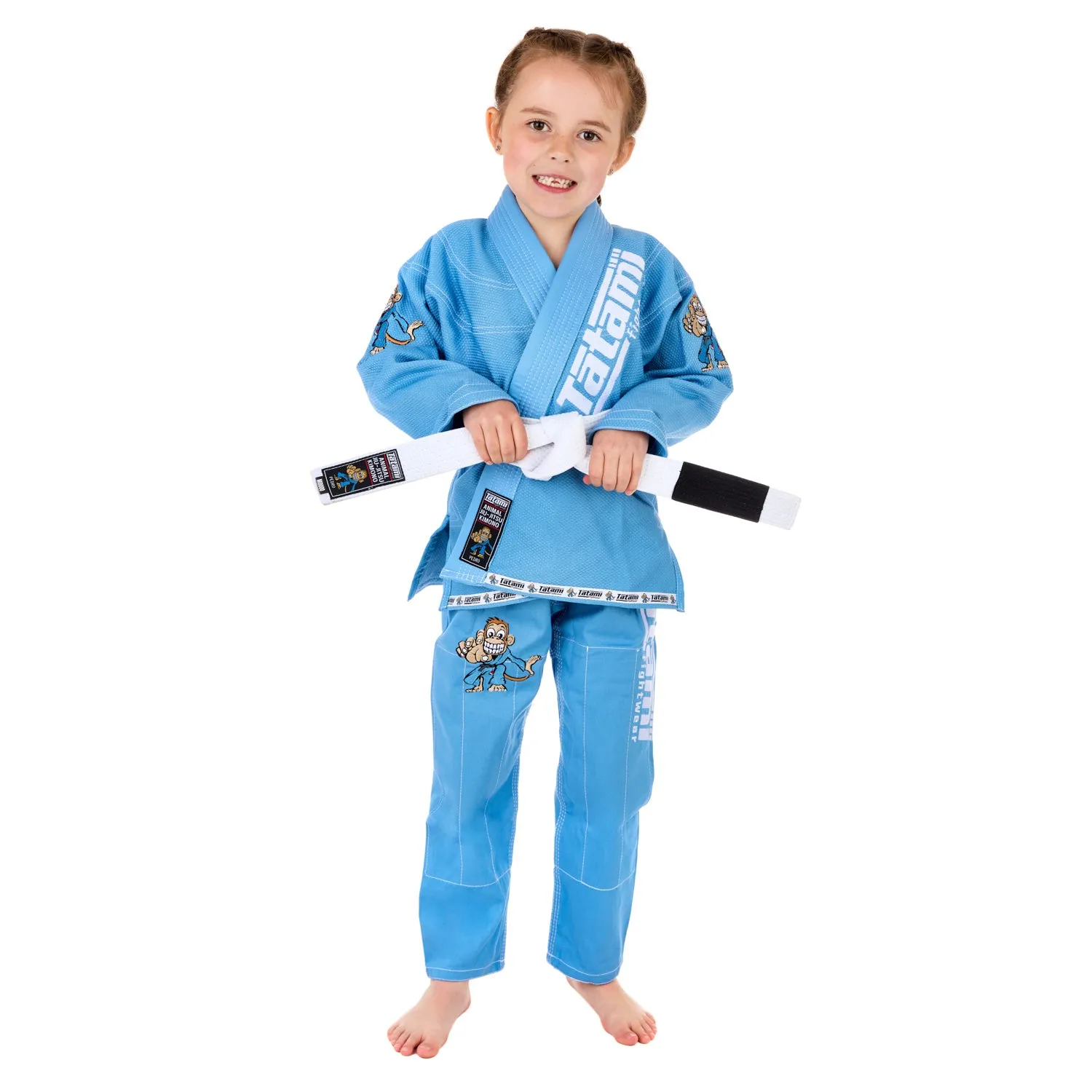 Tatami Meerkatsu Animal kimono BJJ bambino azzurro cotone
