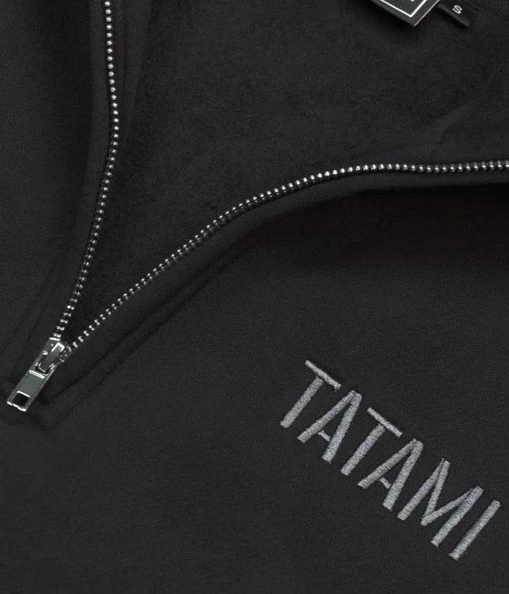 Tatami Quarter Zip felpa mezza zip nera felpata