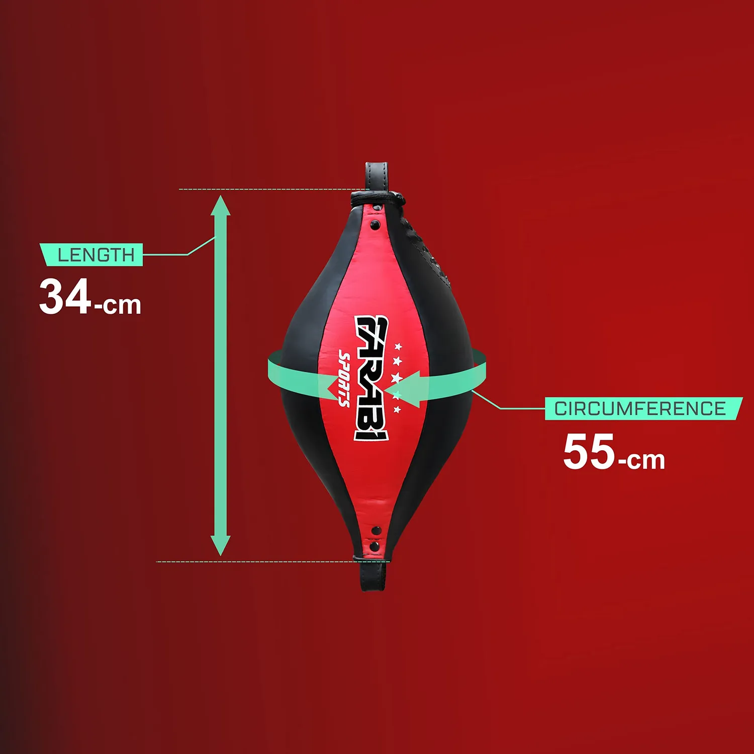 Farabi Palla Doppio Elastico Boxe ovale pelle 33cm