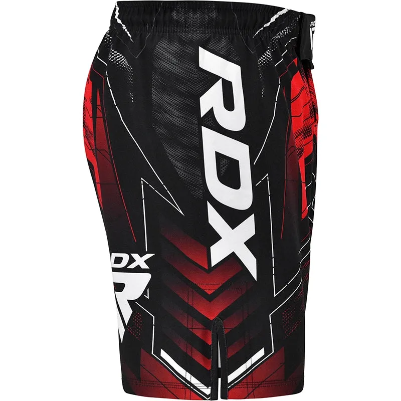 RDX IMMAF Pantaloncini MMA Rossi Microstretch