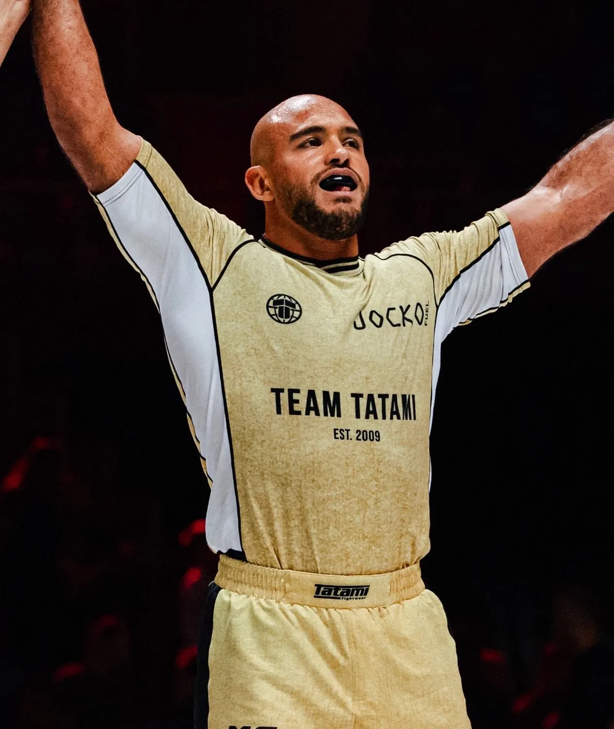 Tatami Team Gold Rash Guard Maniche Corte Bianca Leggera