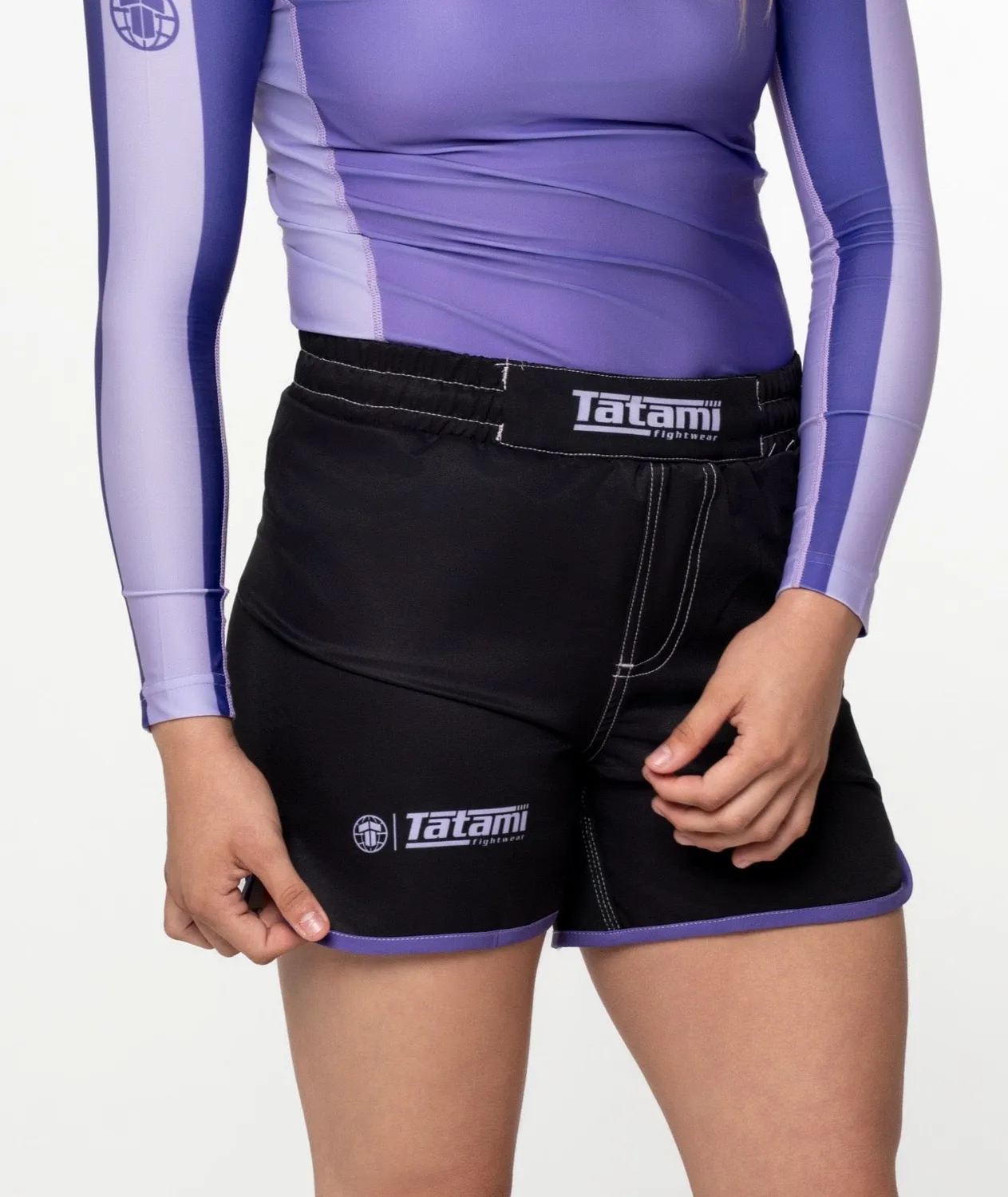 Tatami Fightwear Contrast Shorts Donna Viola Neri Riciclati