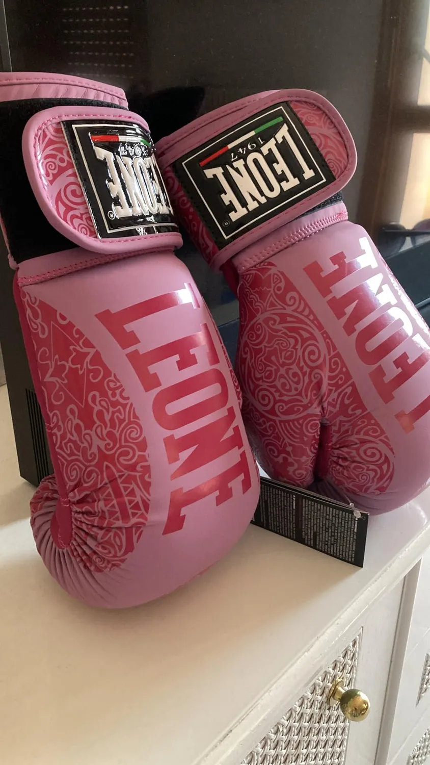 Leone1947 Maori guantoni da boxe rosa velcro