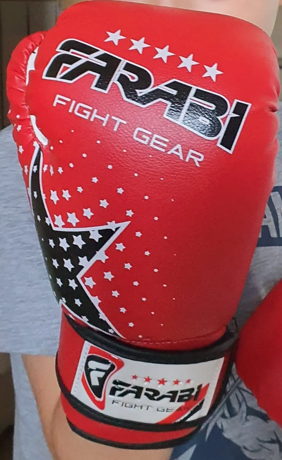 Farabi Guantoni Boxe Bambini 6 oz Blu Rete
