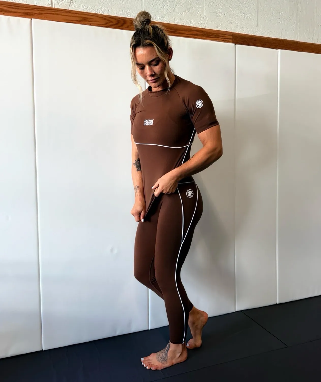 Tatami Contour leggings fitness donna marroni squat proof