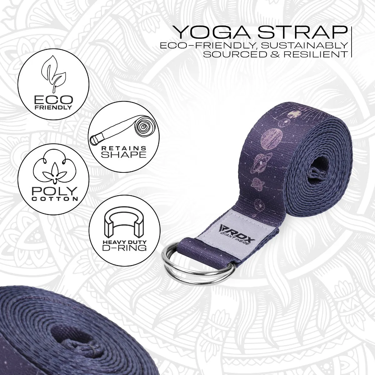 RDX F19 Cinghia Yoga Cotone Viola Fibbia D 8ft