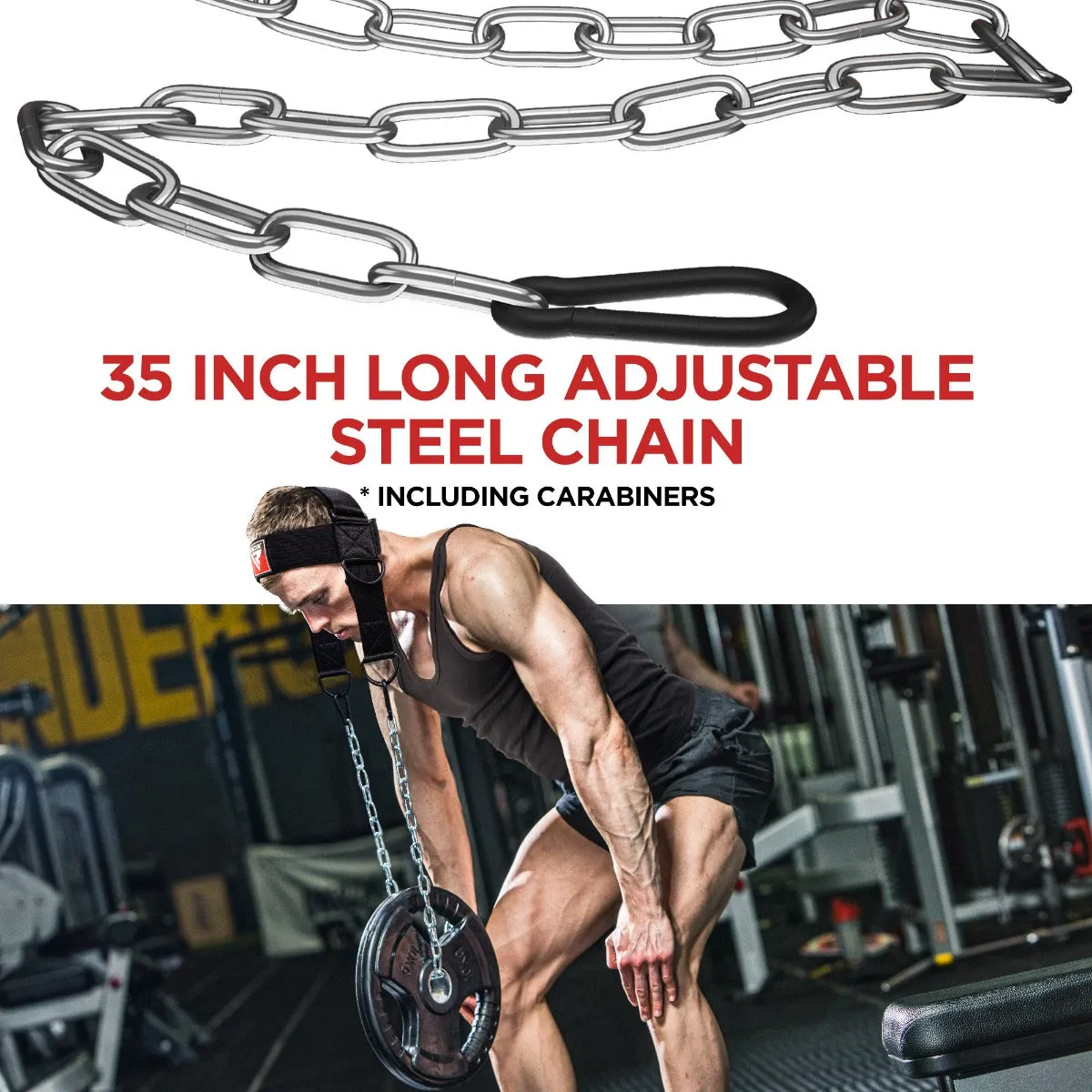 RDX H2 Imbracatura Collo Pesi Nero Catena Acciaio 90cm