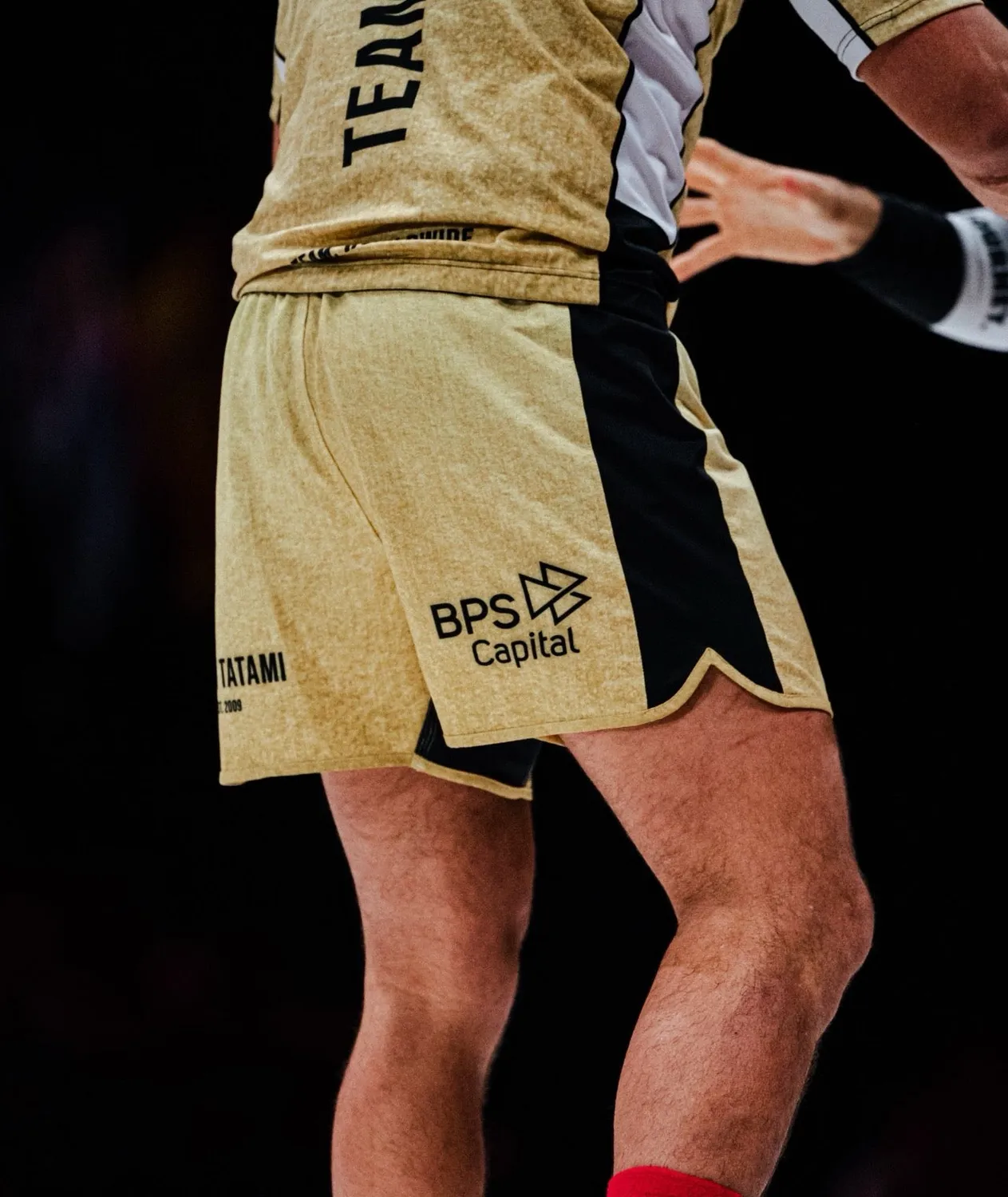Tatami Fightwear Eco Tech Team Tatami Gold pantaloncini no-gi bianchi