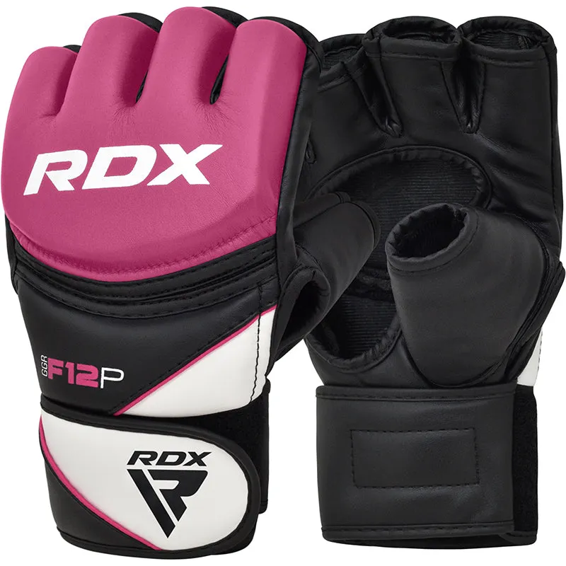RDX F12 Guanti MMA Donna Rosa Pelle Maya Hide