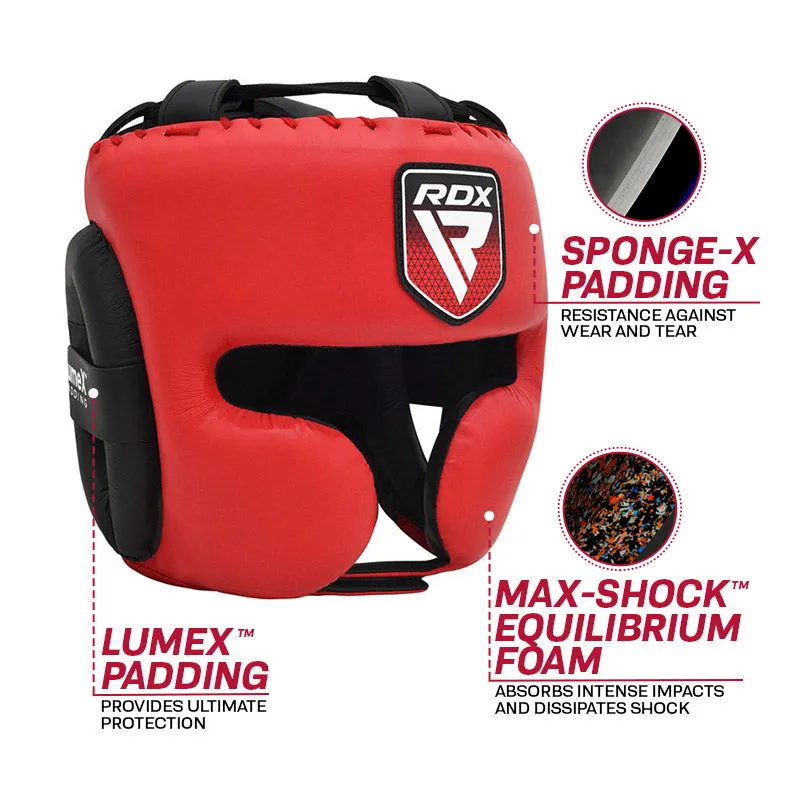 RDX Apex Casco Boxe con Protezione Guance Rosso M