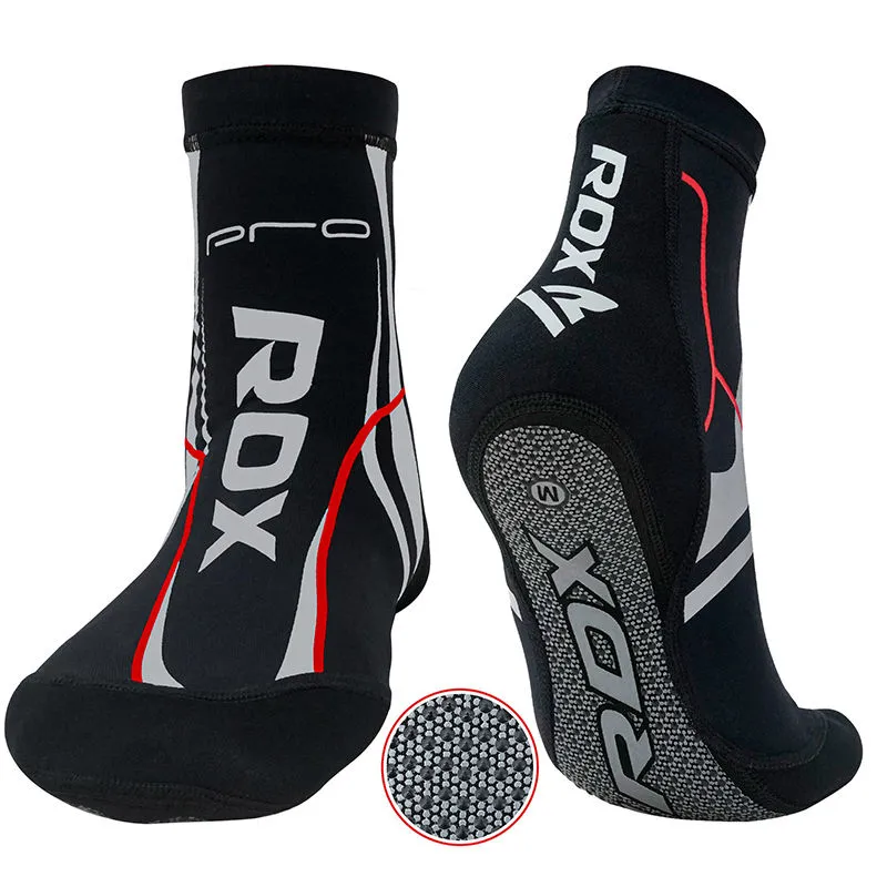 RDX S1 Calze MMA Grip Rosse Supporto Caviglia